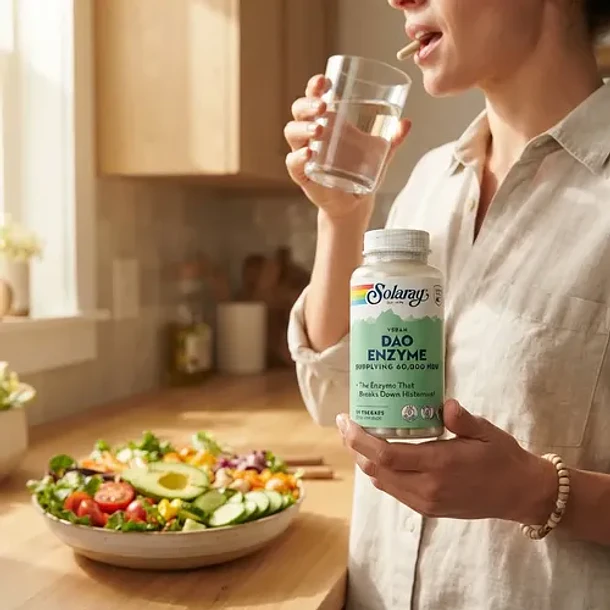 Solaray- Dao Enzime Vegan Suppling 60.000 Hdu 30 Capsulas Sin Sabor 6
