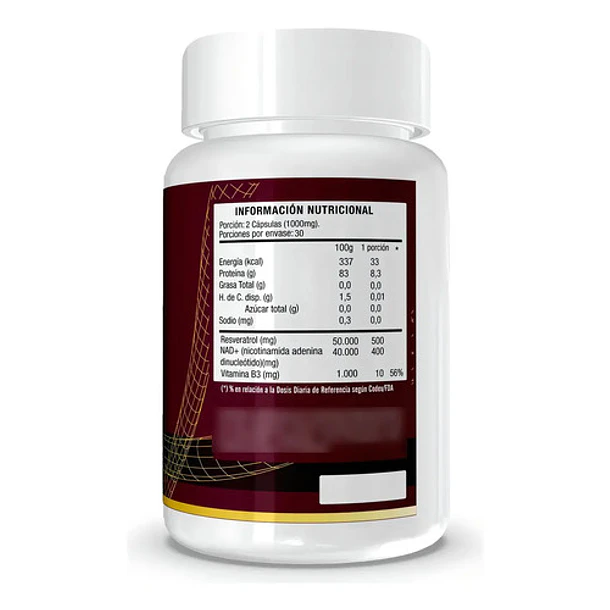 Extremo Sur- Resveratrol + Nad 60 Cápsulas Sin Sabor 3