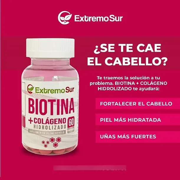 Extremo Sur - Biotina + Colágeno Hidrolizado 60 Comprimidos N/a 4