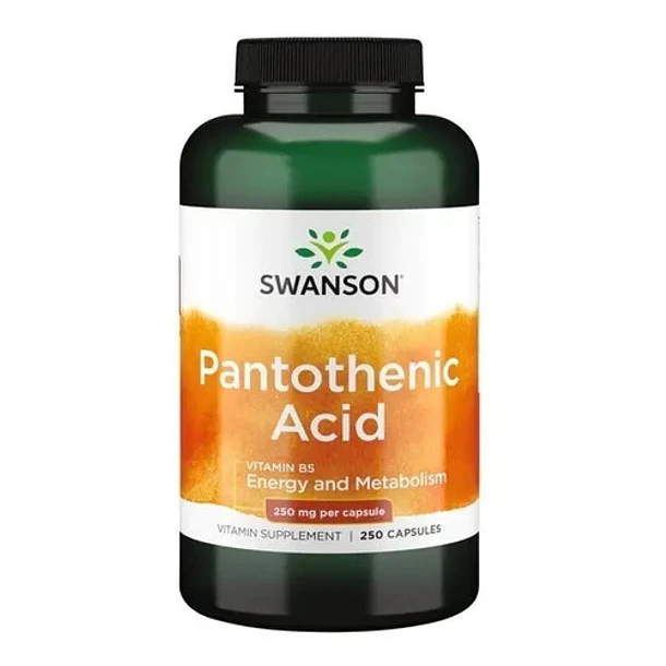 Acido Pantotenico Vitamina B5 250caps 250mg Pantothenic Acid Sin Sabor 5