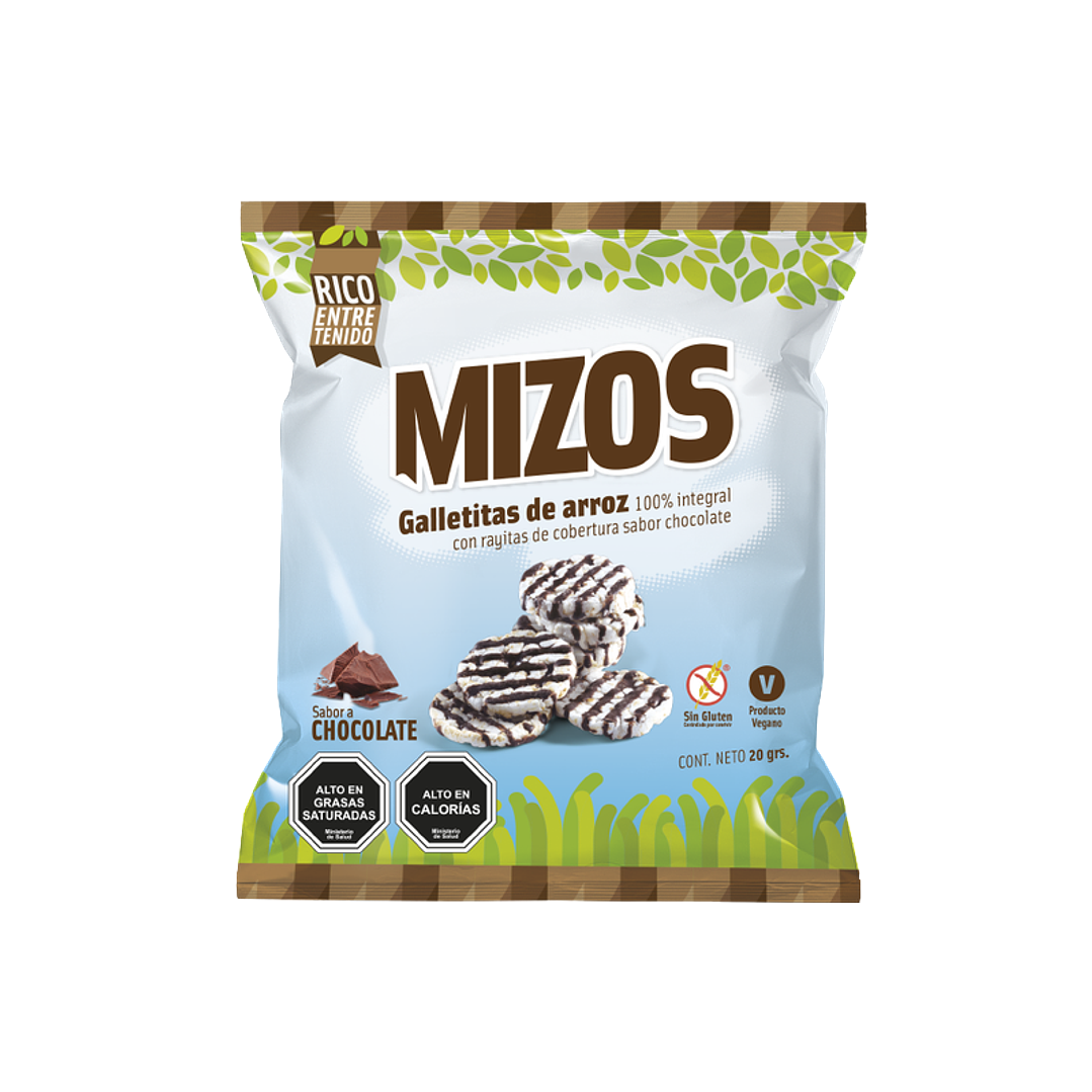 Mizos - Galleta de Arroz - Sabor Chocolate Individual 20 g 1