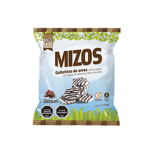 Mizos - Galleta de Arroz - Sabor Chocolate Individual 20 g