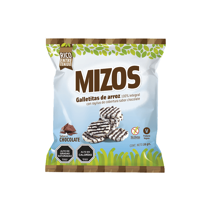 Mizos - Galleta de Arroz - Sabor Chocolate Individual 20 g 1