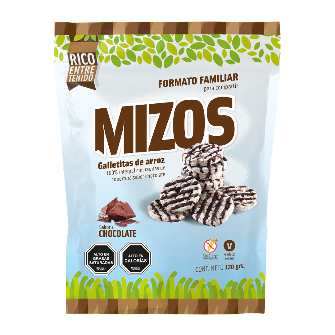 Mizos - Galleta de Arroz - Sabor Chocolate Familiar 100 g 1