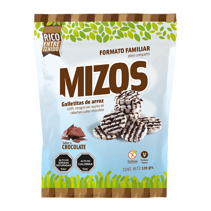 Mizos - Galleta de Arroz - Sabor Chocolate Familiar 100 g 1