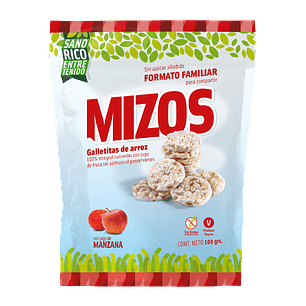 Mizos - Galleta de Arroz - Sabor Manzana Familiar 100 g