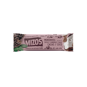 Mizos - Barrita Natural - Sabor Cacao Coco 35 g