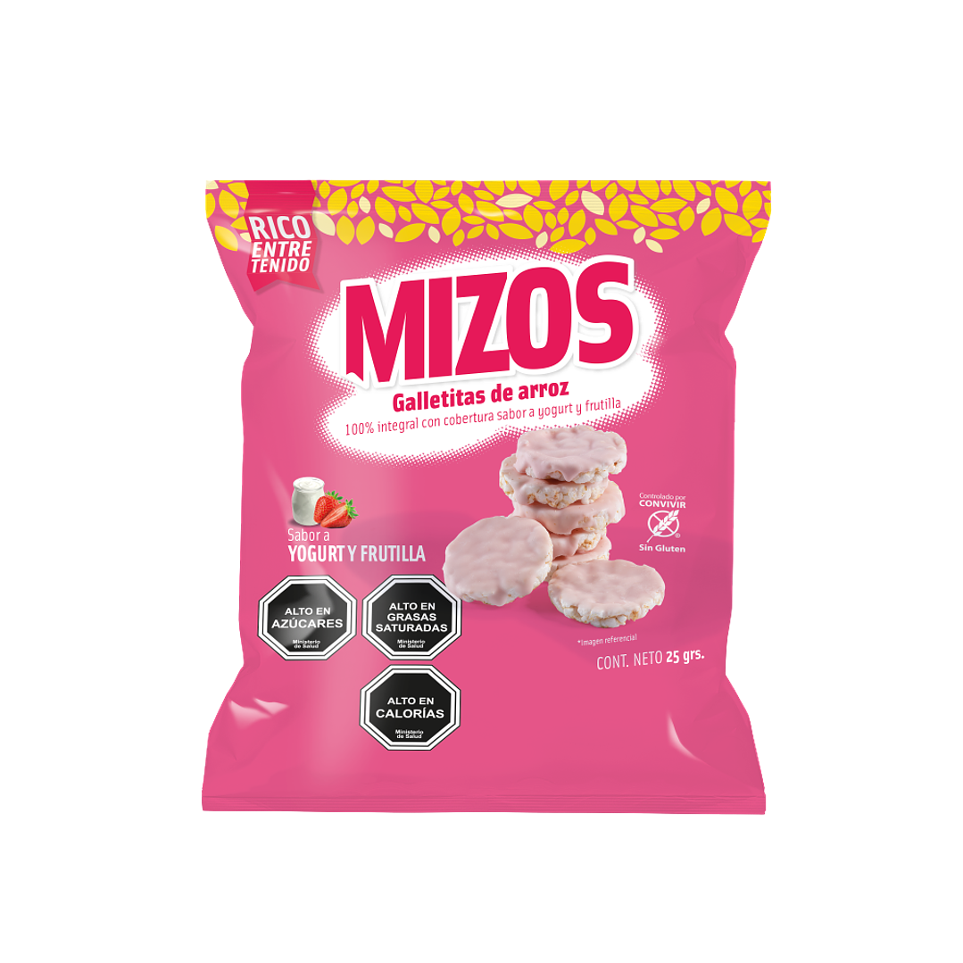 Mizos - Galleta de Arroz - Sabor Yogurt Frutilla Individual 20 g 1