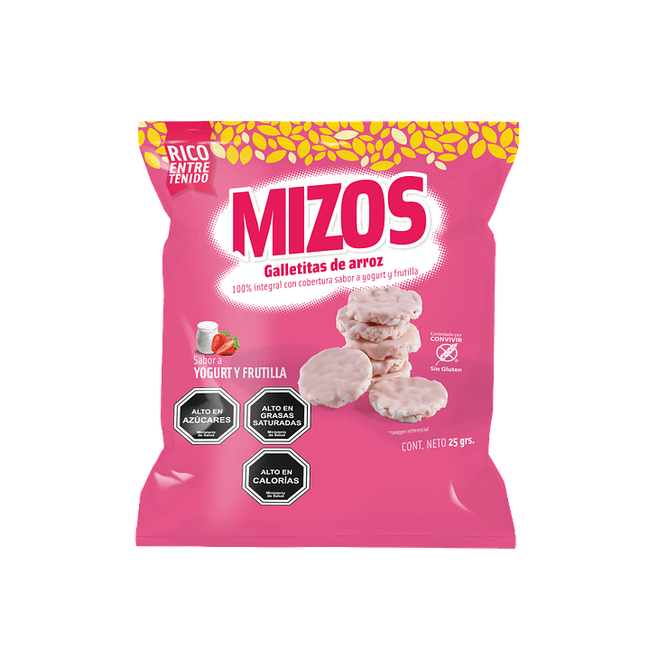 Mizos - Galleta de Arroz - Sabor Yogurt Frutilla Individual 20 g 1
