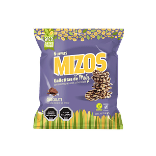 Mizos - Galleta de Maíz - Sabor Chocolate Individual 20 g