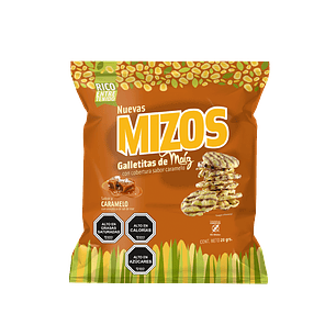 Mizos - Galleta de Maiz - Sabor Caramelo Individual 20 grs.