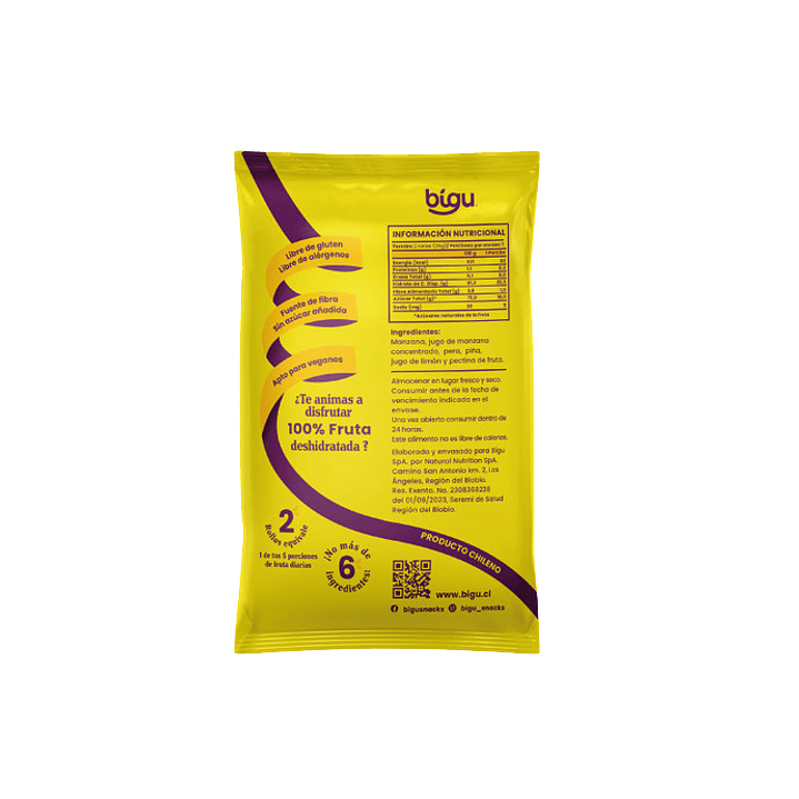 Bigu - Rollo de Fruta sabor Piña 25 g 2