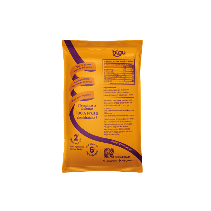 Bigu - Rollo de Fruta sabor Mango 25 g 2