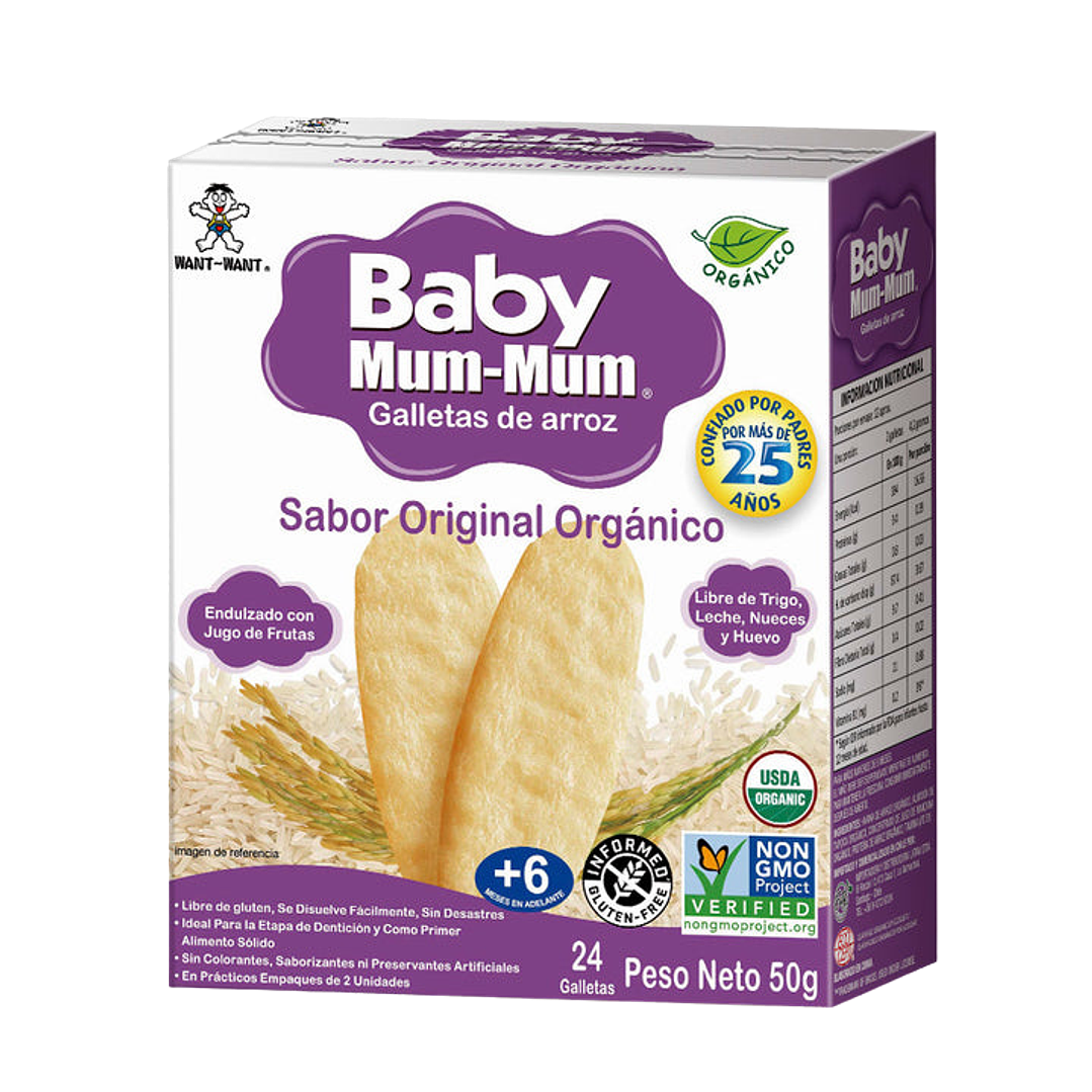 Baby Mum-Mum - Galleta de Arroz - Sabor Original Organico  1