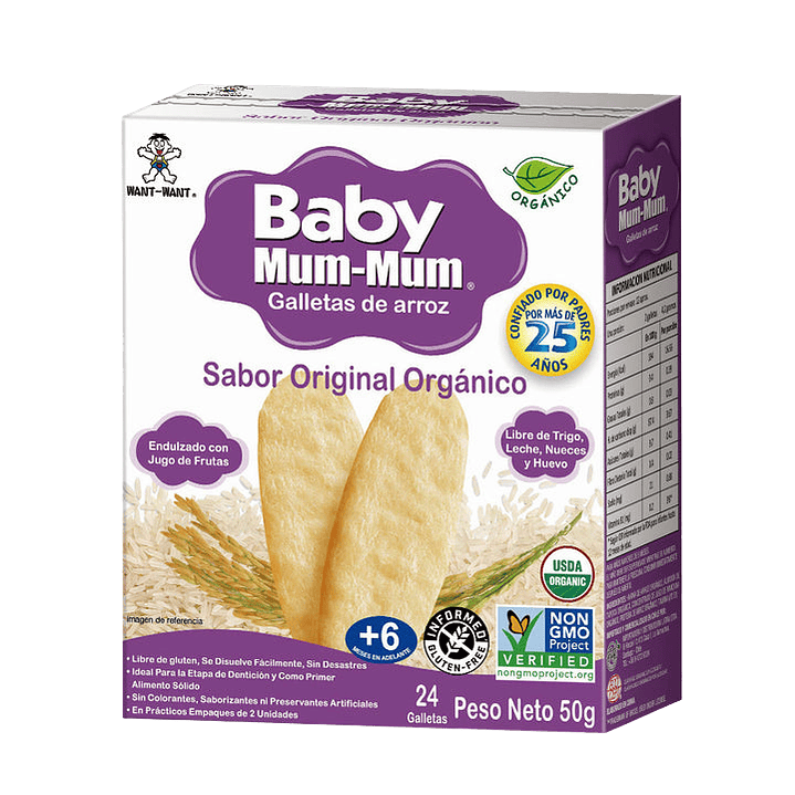 Baby Mum-Mum - Galleta de Arroz - Sabor Original Organico  1