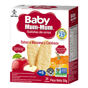 Baby Mum-Mum - Galleta de Arroz - Sabor Manzana y Calabaza 