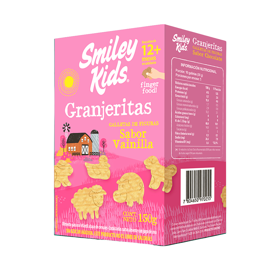 Smiley Kids - Granjeritas sabor Vainilla 150 g 1