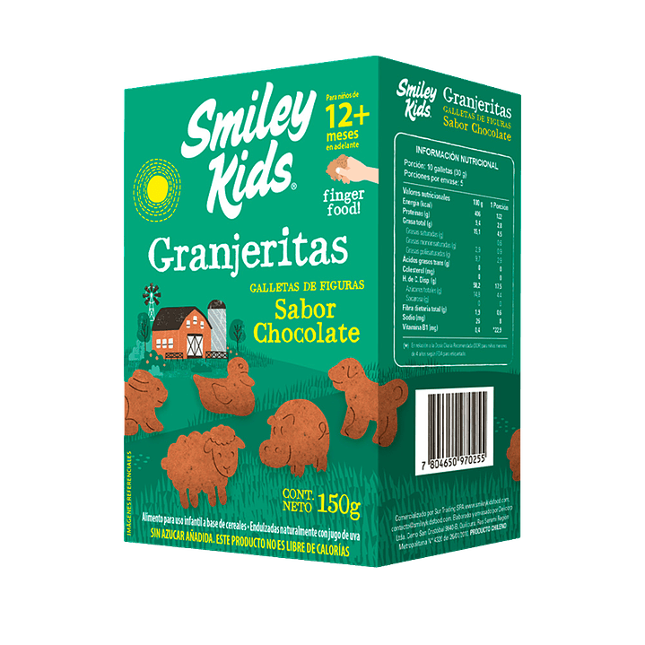 Smiley Kids - Granjeritas sabor Chocolate 150 g 1
