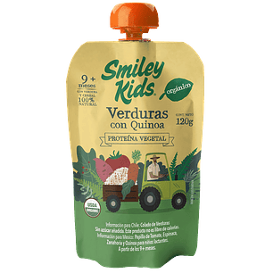 Smiley Kids - Puré sabor Verduras Organicas con Quinoa 120 g