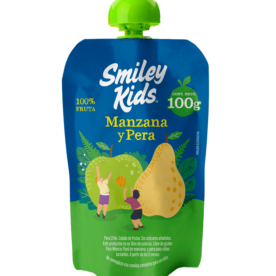 Smiley Kids - Puré Manzana Pera 1