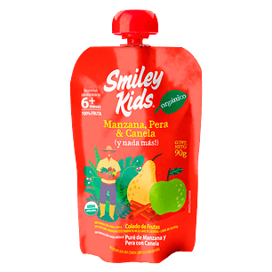 Smiley Kids - Puré Organico sabor Manzana Pera Canela