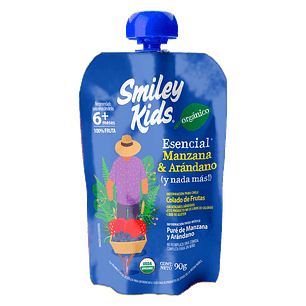 Smiley Kids - Puré Organico sabor Manzana Arándano
