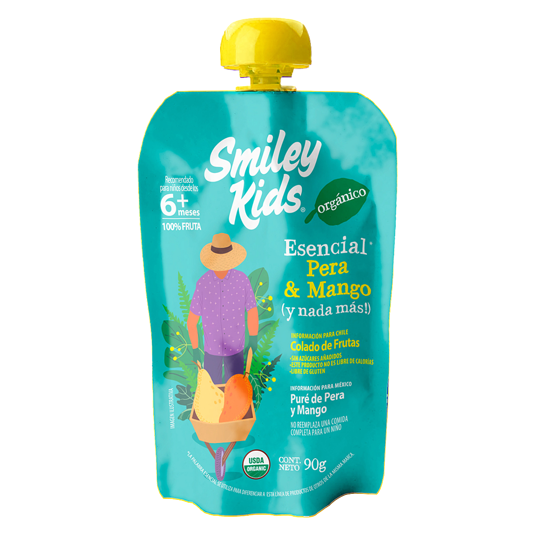 Smiley Kids - Puré Organico sabor Pera Mango Orgánico  1
