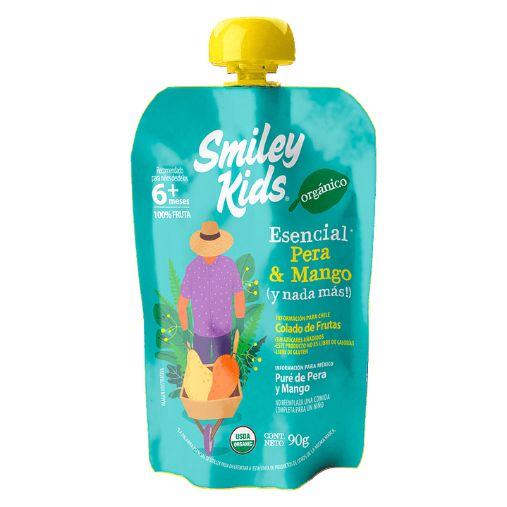 Smiley Kids - Puré Organico sabor Pera Mango Orgánico  1