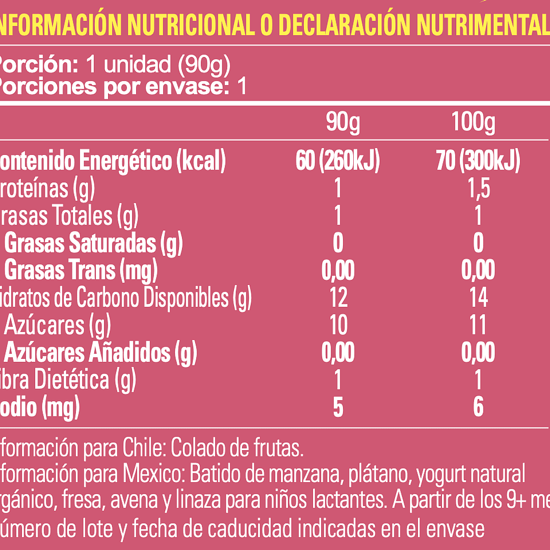 Smiley Kids - Smoothie Orgánico Manzana Plátano Fresa Avena Linaza 2