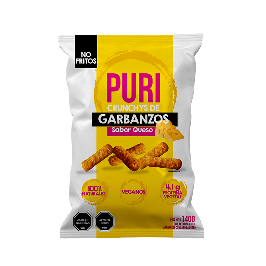 Puri - Crunchy de Garbanzos sabor Queso Familiar 140 g 1
