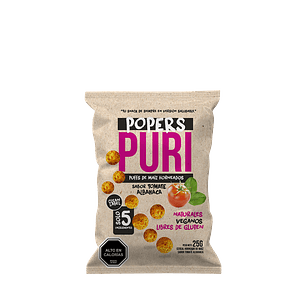 Puri - Popers sabor Tomate Albahaca Individual 25 g
