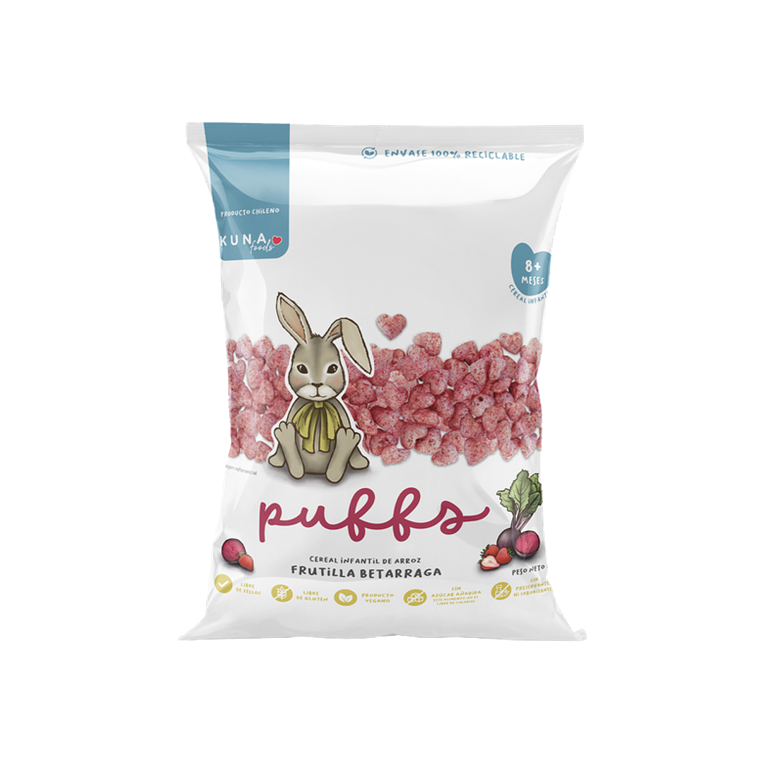 Kuna Foods - Puffs Individual sabor Frutilla Betarraga 10 g 1