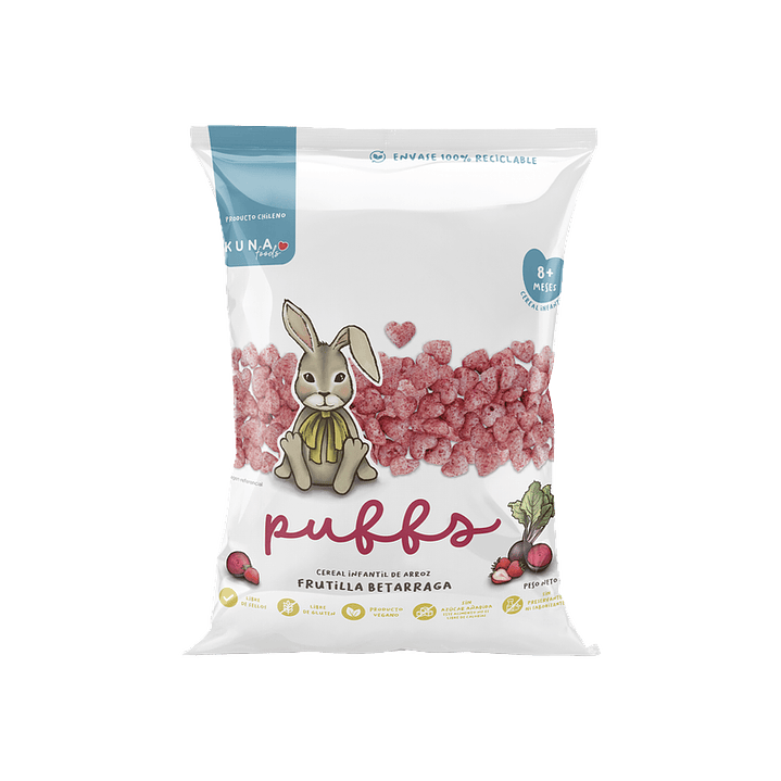 Kuna Foods - Puffs Individual sabor Frutilla Betarraga 10 g 1