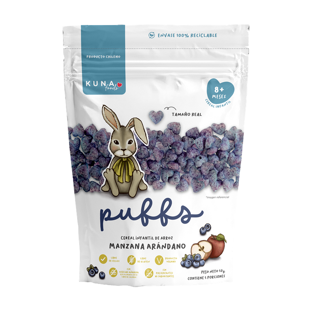 Kuna Foods - Puffs Familiar sabor Manzana Arandano 50 g 1