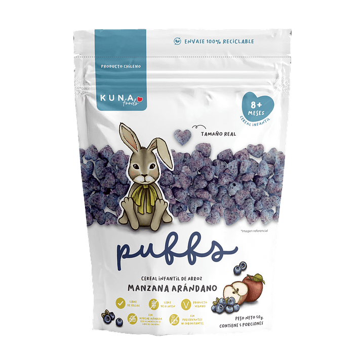 Kuna Foods - Puffs Familiar sabor Manzana Arandano 50 g 1