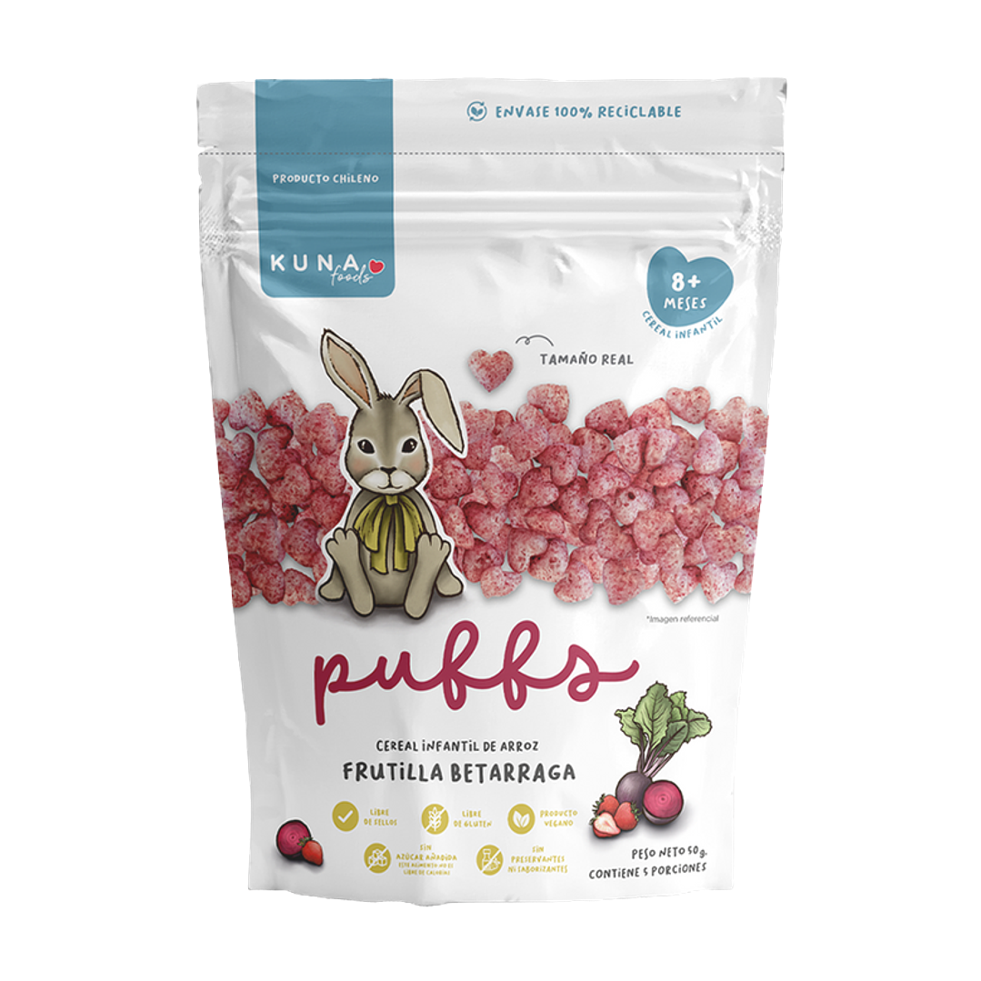 Kuna Foods - Puffs Familiar sabor Frutilla Betarraga 50 g 1