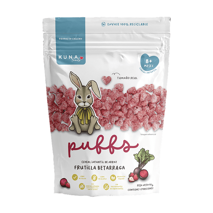 Kuna Foods - Puffs Familiar sabor Frutilla Betarraga 50 g 1