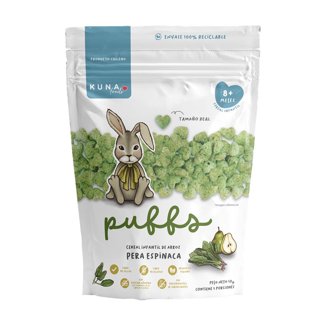 Kuna Foods - Puffs Familiar sabor Pera Espinaca 50 g 1