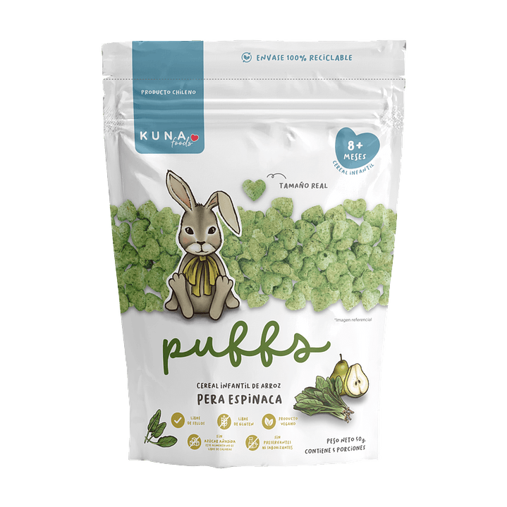 Kuna Foods - Puffs Familiar sabor Pera Espinaca 50 g 1