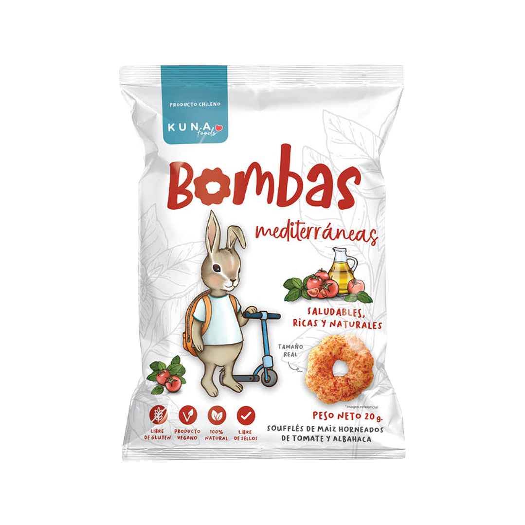 Kuna Foods - Bombas Individual Sabor Mediterraneas 20 g 1