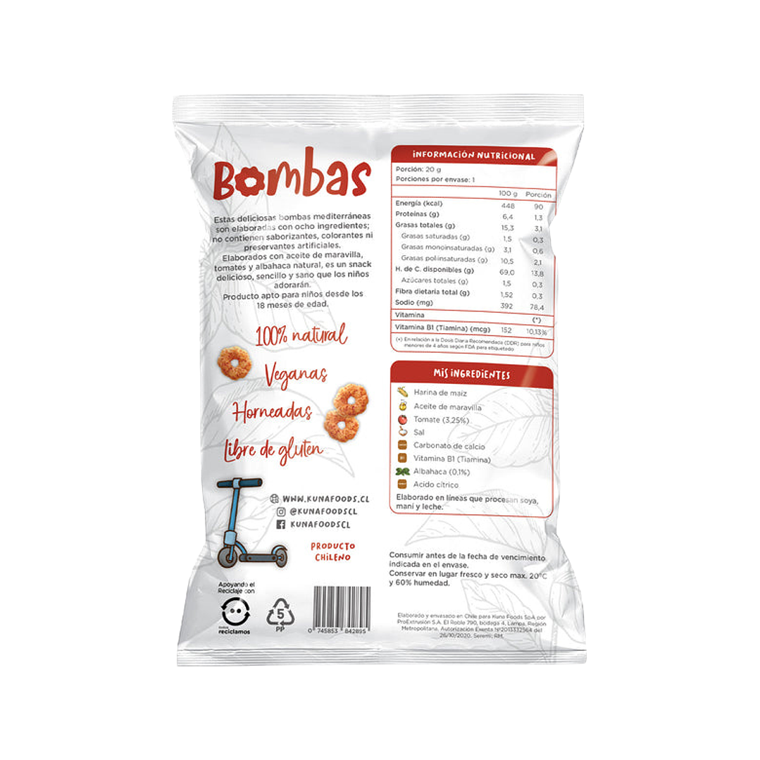 Kuna Foods - Bombas Individual Sabor Mediterraneas 20 g 2