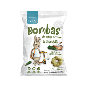 Kuna Foods - Bombas Individual Sabor Queso Crema y Ciboulette 20 g