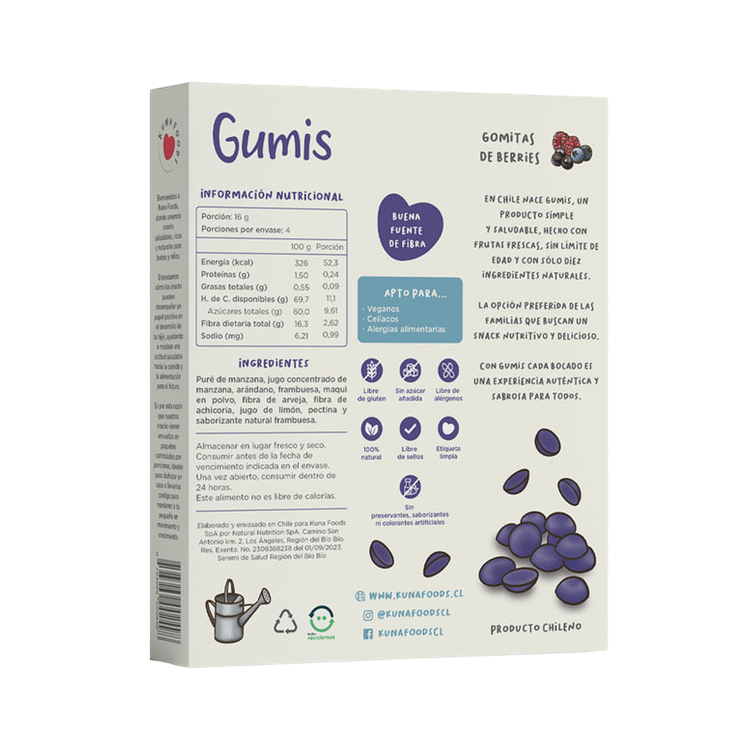 Kuna Foods - Gumis Sabor Berries (4 x 16 g) 2