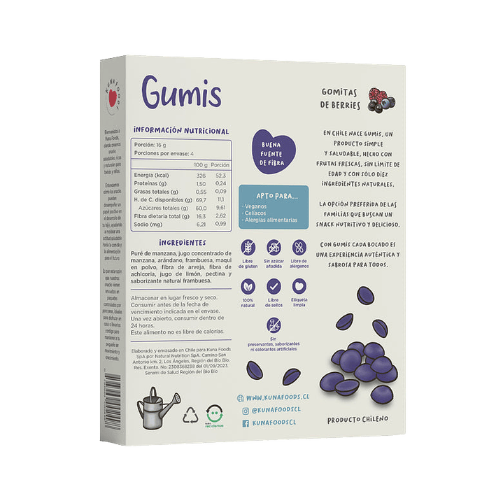Kuna Foods - Gumis Sabor Berries (4 x 16 g) 2