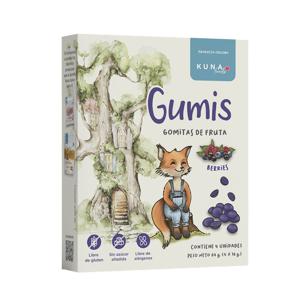 Kuna Foods - Gumis Sabor Berries (4 x 16 g) 1