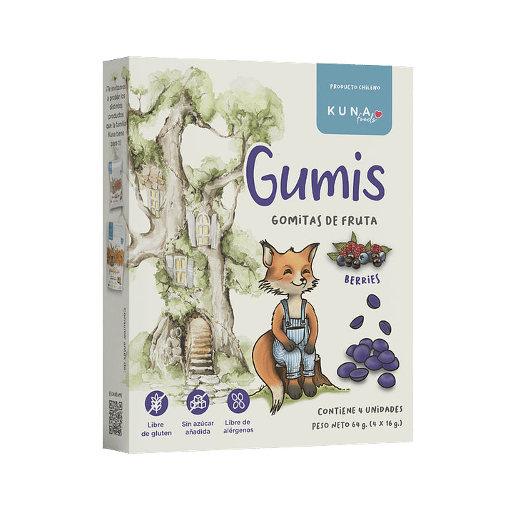 Kuna Foods - Gumis Sabor Berries (4 x 16 g) 1