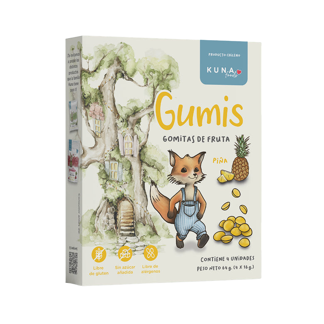 Kuna Foods - Gumis Sabor Piña (4 x 16 g) 1