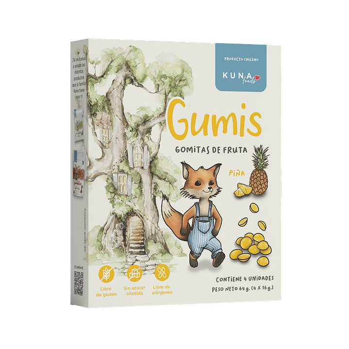 Kuna Foods - Gumis Sabor Piña (4 x 16 g) 1