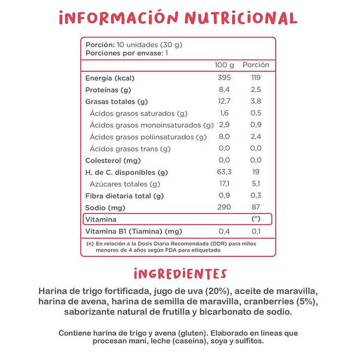 Kuna Foods - Galleta Cookids sabor Frutilla 30 g 3