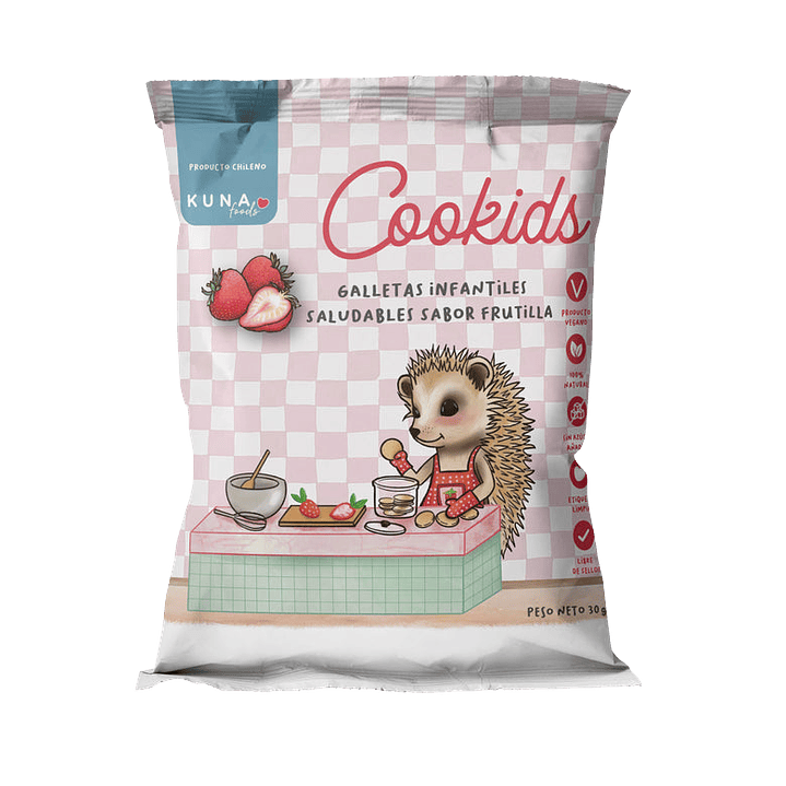 Kuna Foods - Galleta Cookids sabor Frutilla 30 g 1